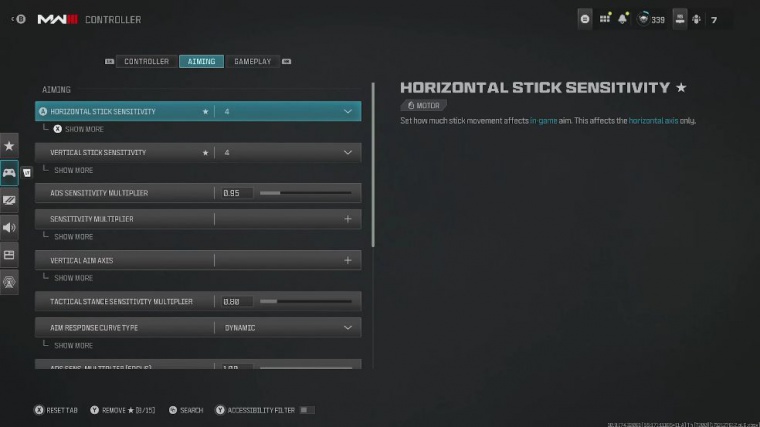 best controller settings in 3 season 3