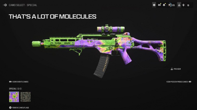 Unlock the "molecules" event camo